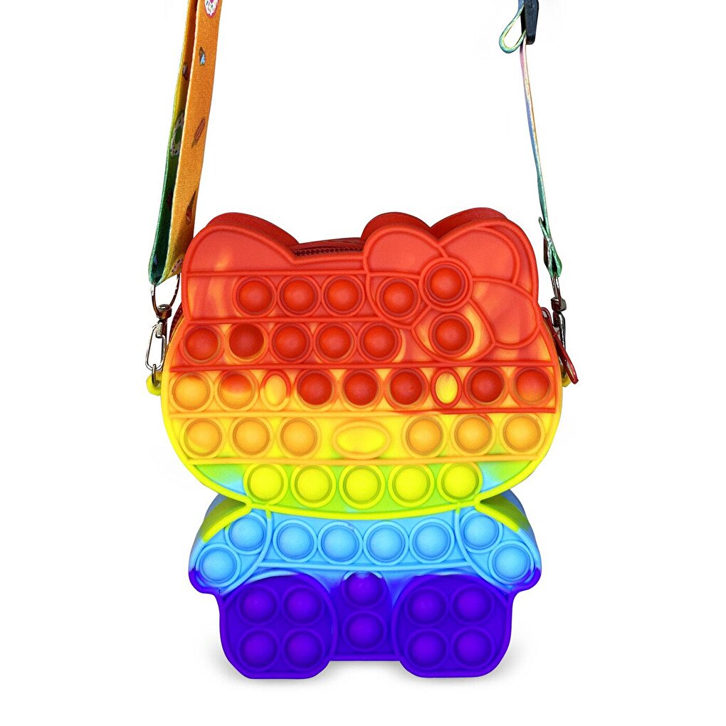 Pop It Silicone Colorful Cat Shoulder Bag