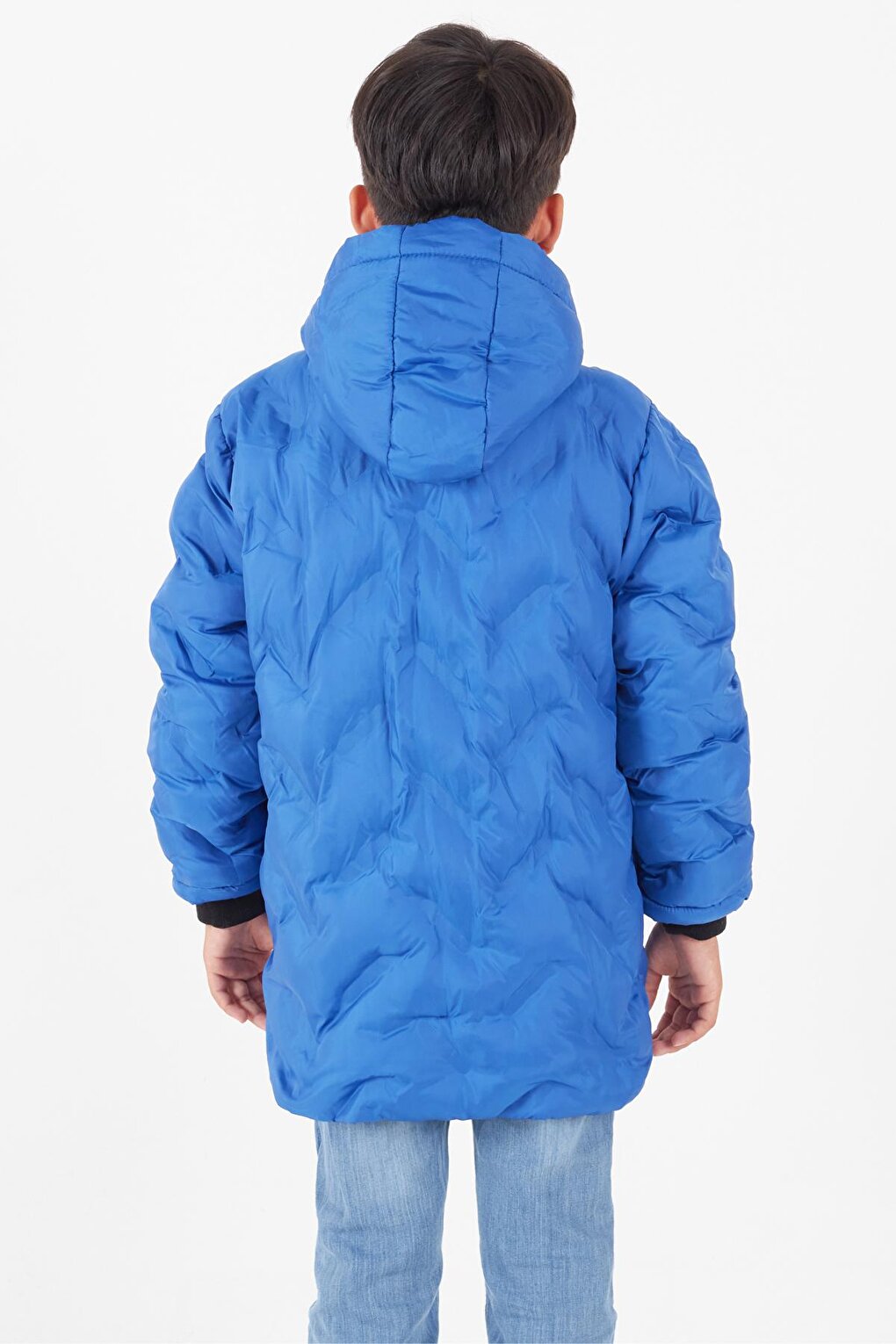 Boy's Coat Cross Printed Hooded Puffer Coat 14539