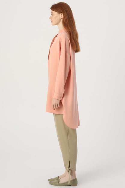 Salmon Tunic with Side Pockets, Comfortable Fit