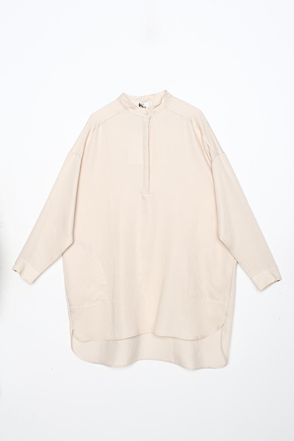 Light Beige Comfortable Fit Tunic with Side Pockets