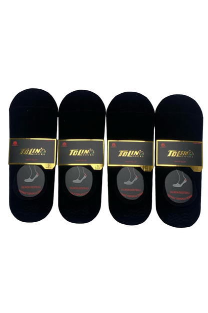 Men's Black Combed Non-Slip Heeled Invisible Ballet Socks Set of 12 10100