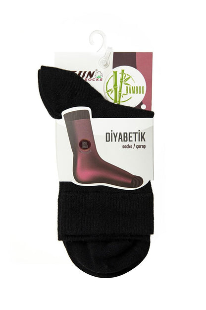 Bamboo Non-Squeezing Elastic Ankle Detailed Mixed Color Women's Diabetes Socks 12 Pack 2440812R