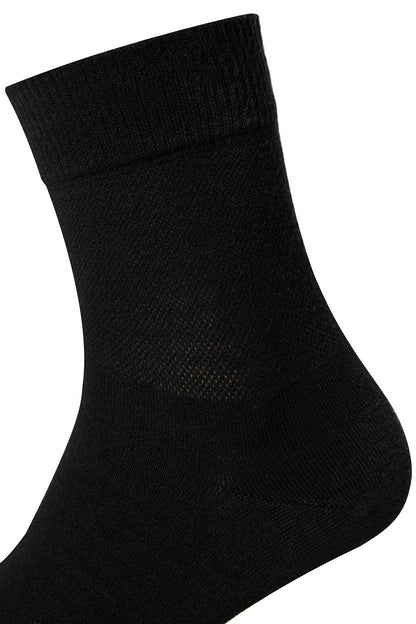 Bamboo Non-Squeezing Elastic Ankle Detailed Men's Diabetes Socks Black 12-Piece 1440812S