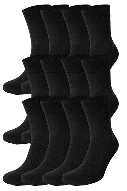 Bamboo Non-Squeezing Elastic Ankle Detailed Men's Diabetes Socks Black 12-Piece 1440812S