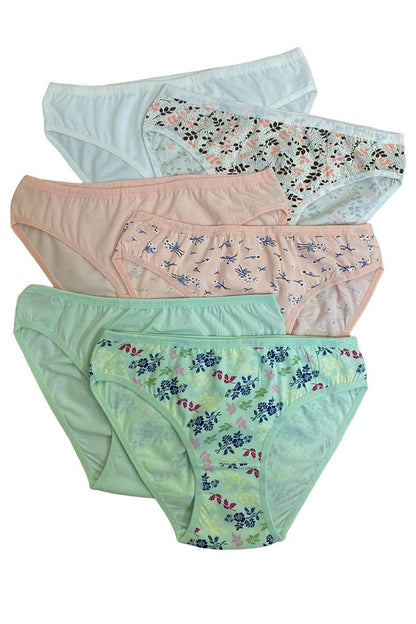 Women's Cotton Mix Towel Mesh Panties Set of 6 2246151