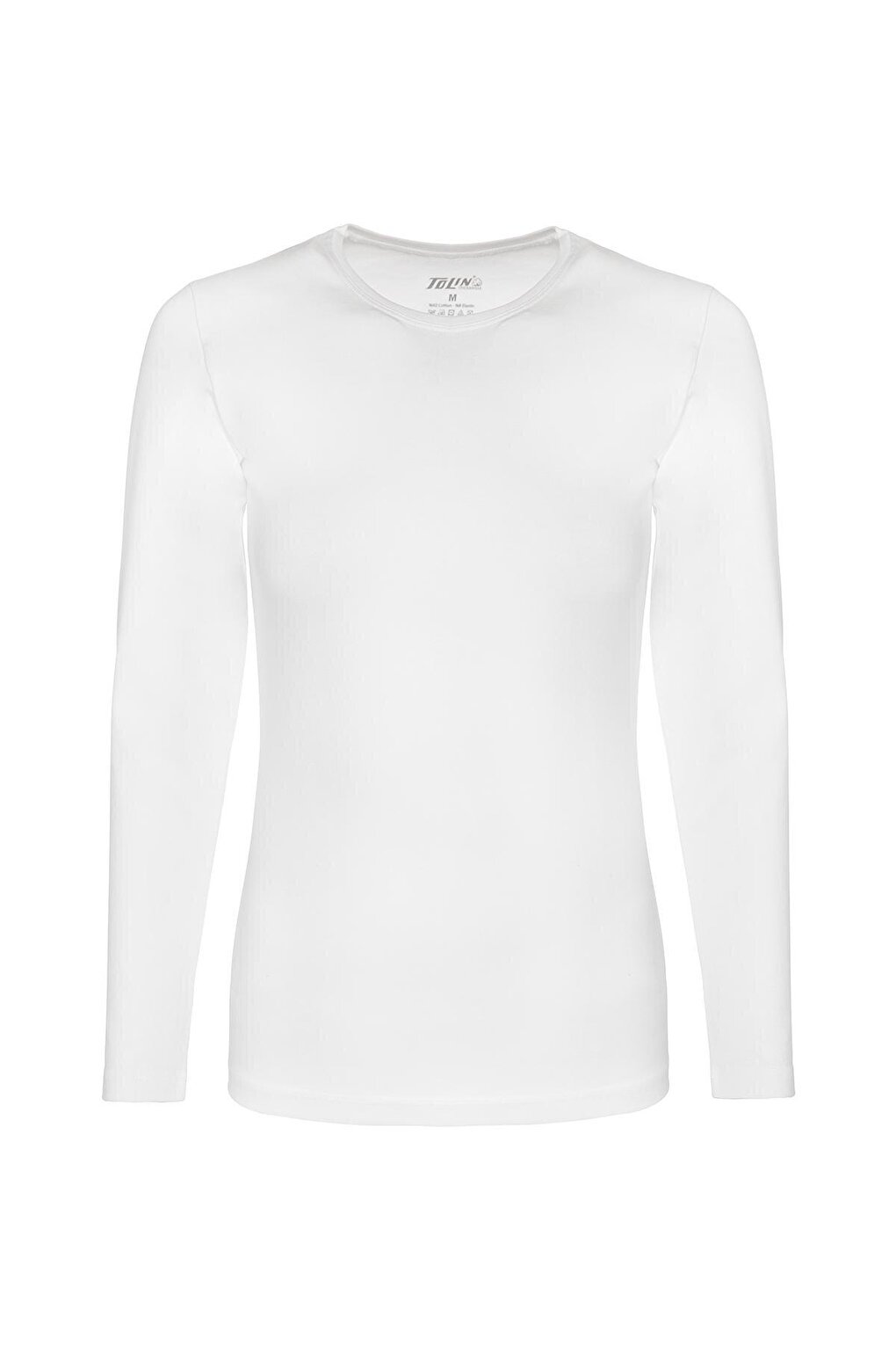 Crew Neck Long Sleeve Women's Cotton Lycra White Undershirt 2-pack 6217B