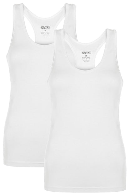 Women's Cotton Lycra Cross Back Detailed Rambo White Undershirt 2-pack 1225B