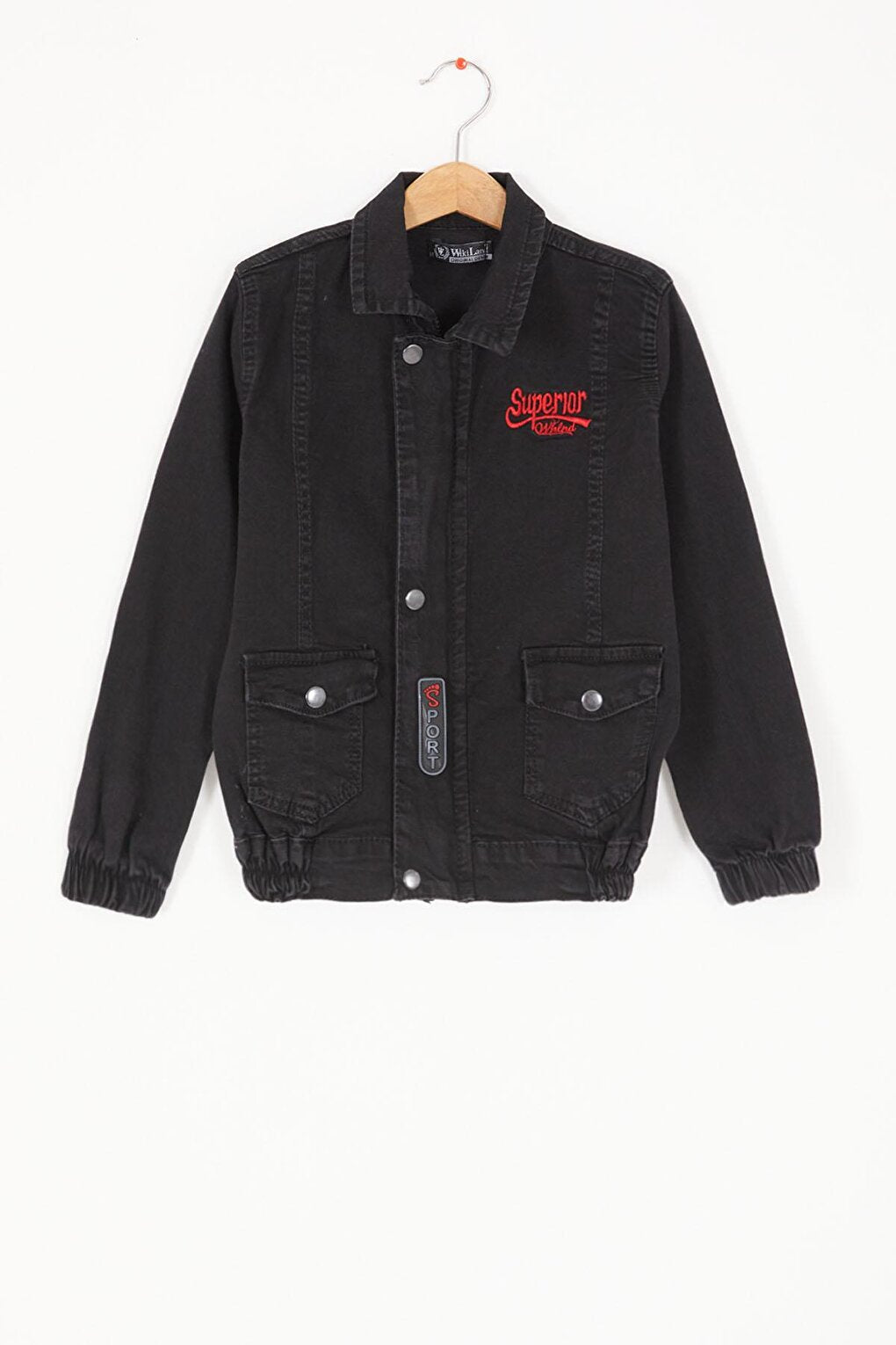 Black Superior Written Boy Jean Jacket 16817