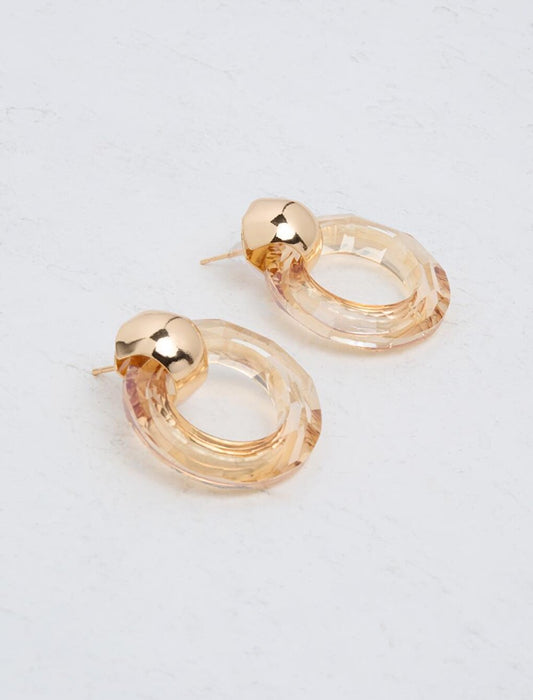 Champagne Transparent Stylish Hoop Earrings