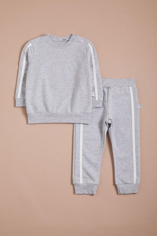 Gray Striped Baby Boy Set 16135