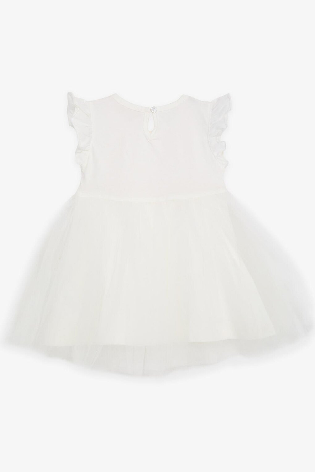 Girl's Dress Flower Embroidered Bow Tulle White (3-5 Years)