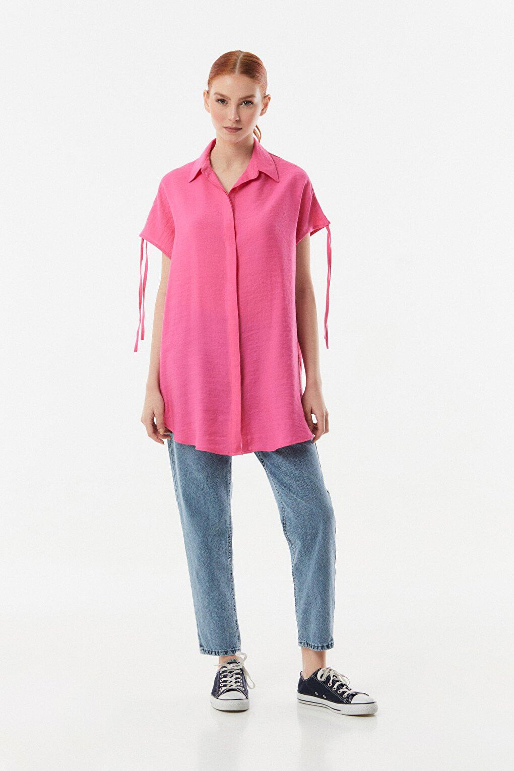 Casual Shirt with Gathered Shoulders