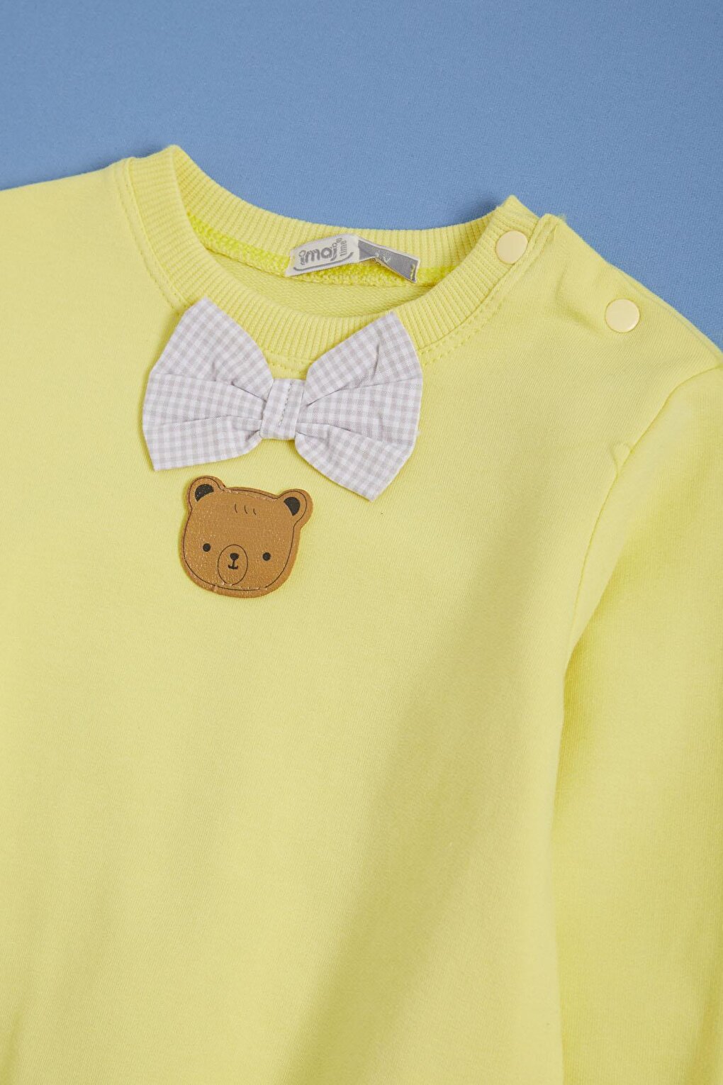 Baby Boy Set with Yellow Bow Tie and Teddy Bear Detail 16142