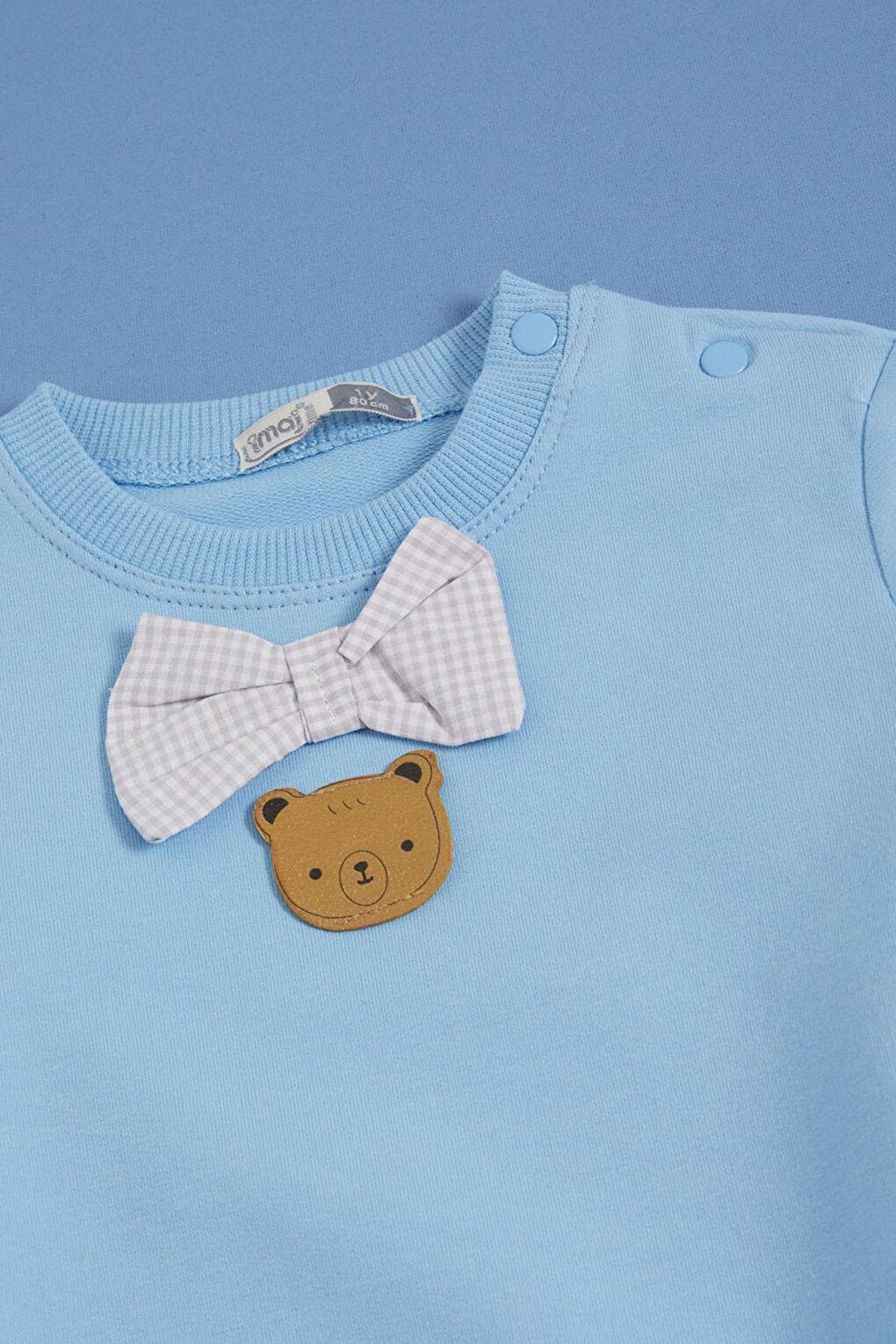 Blue Bow Tie and Teddy Bear Detailed Baby Boy Set 16143