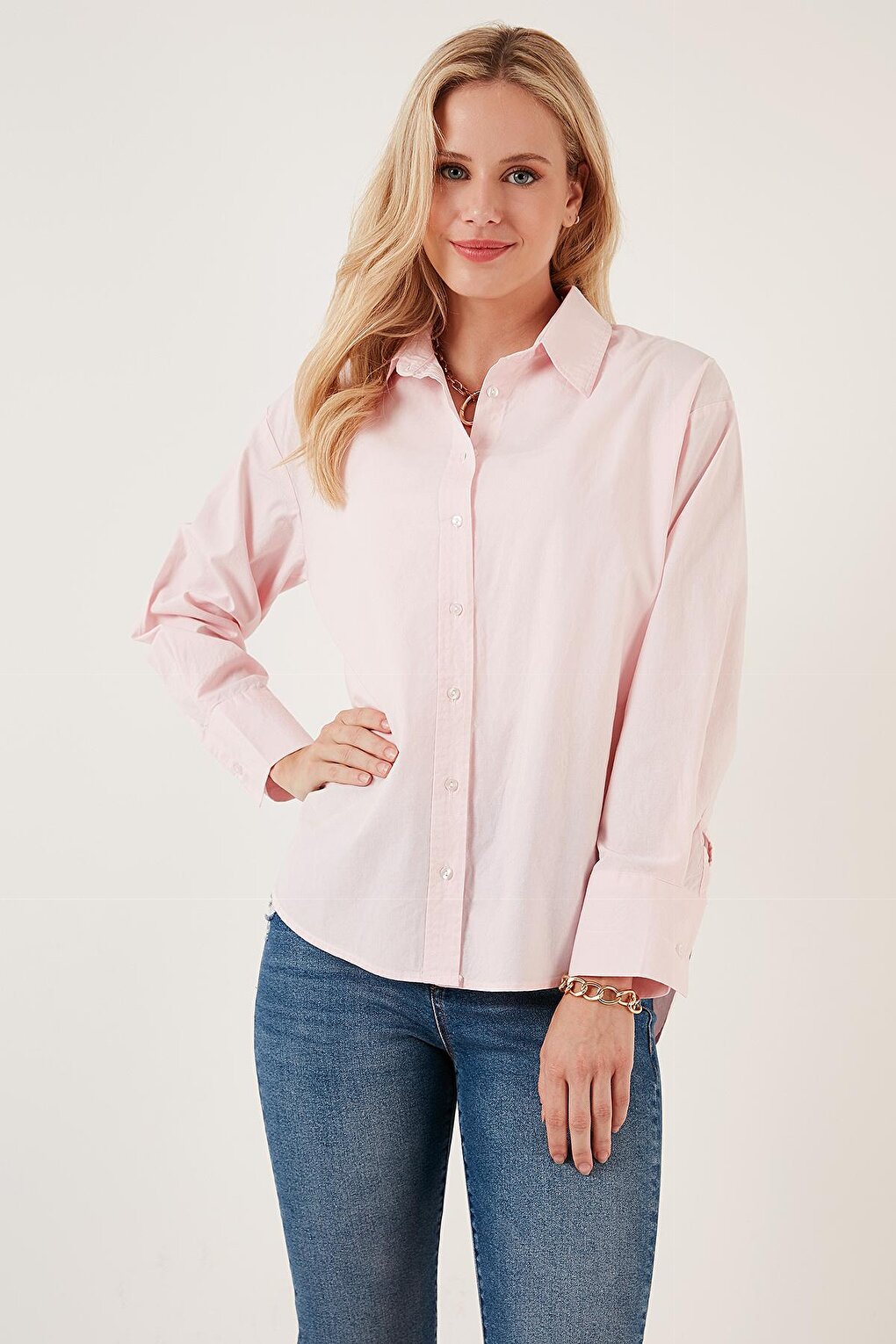 Oversize 100% Cotton Poplin Shirt CF21S163867