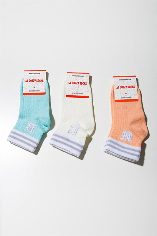 Pack of 3 Girls' Colorful Socks with Letters