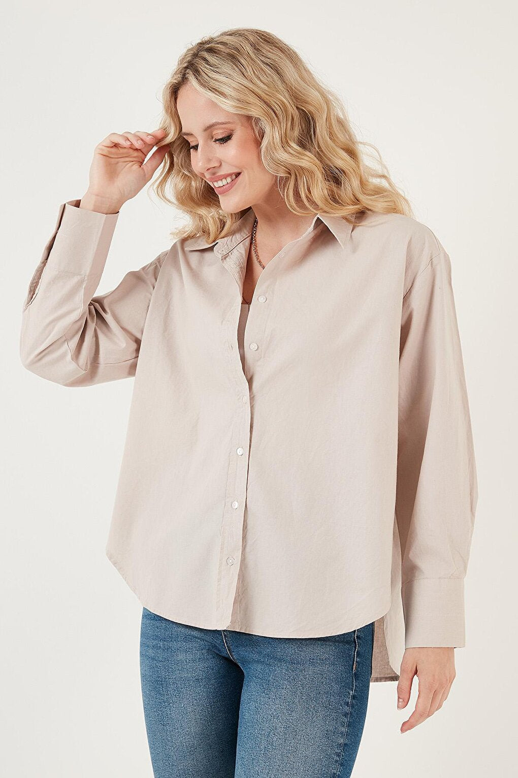 Oversize 100% Cotton Poplin Shirt CF21S163867