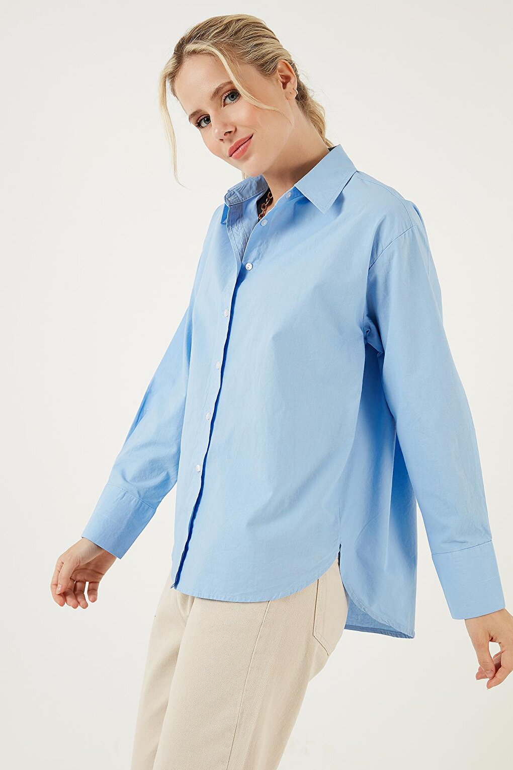 Oversize 100% Cotton Poplin Shirt CF21S163867