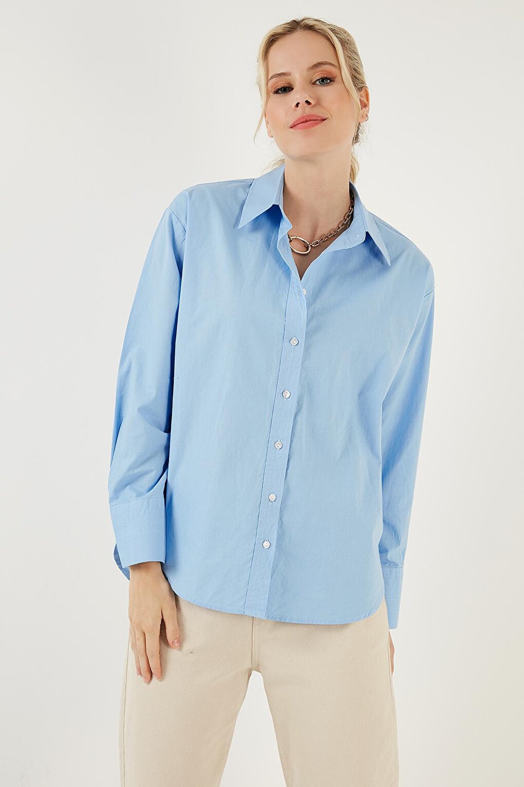 Oversize 100% Cotton Poplin Shirt CF21S163867