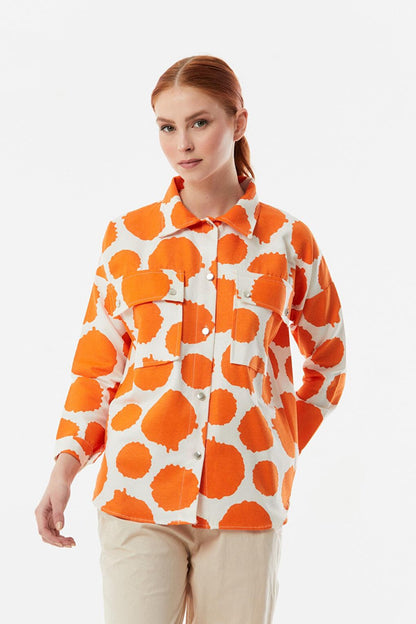 Cow Pattern Double Pocket Shirt