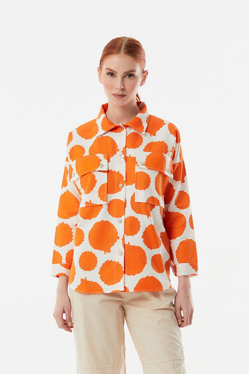 Cow Pattern Double Pocket Shirt