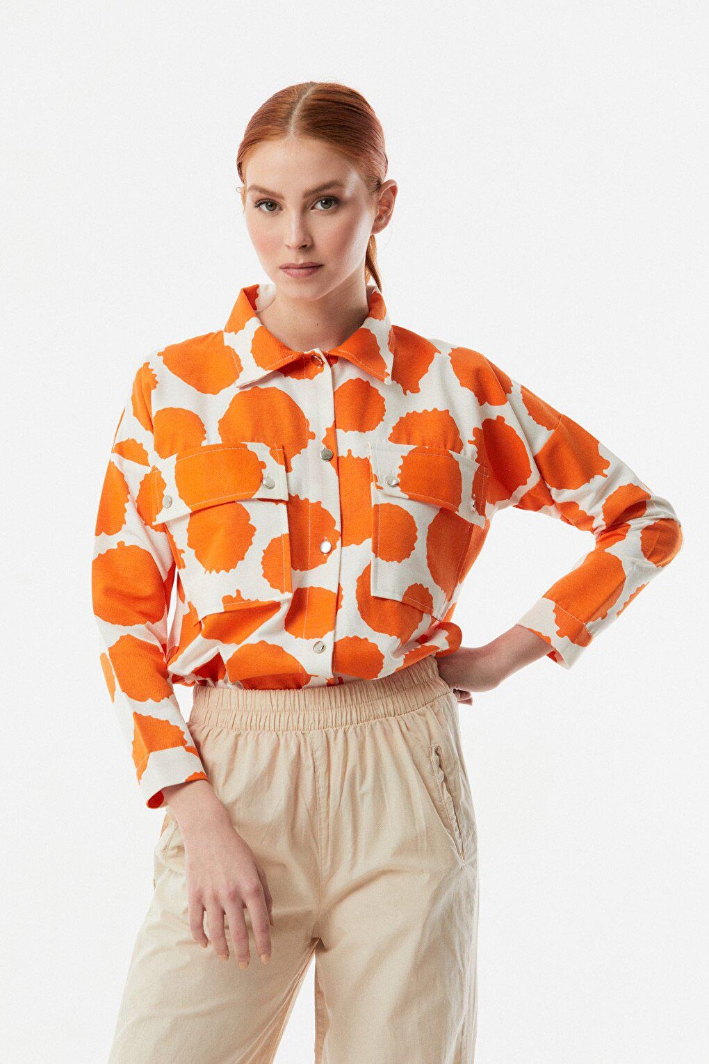 Cow Pattern Double Pocket Shirt