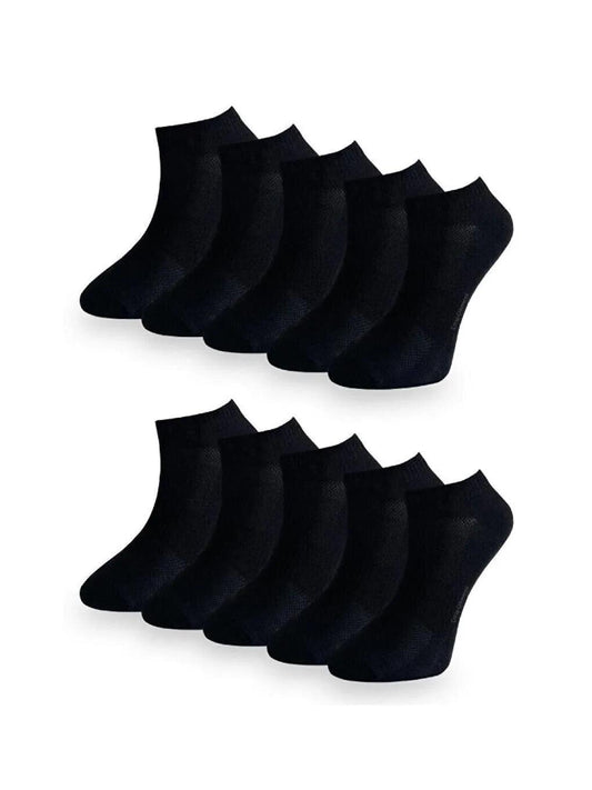 Men's Short Socks Black 10pcs