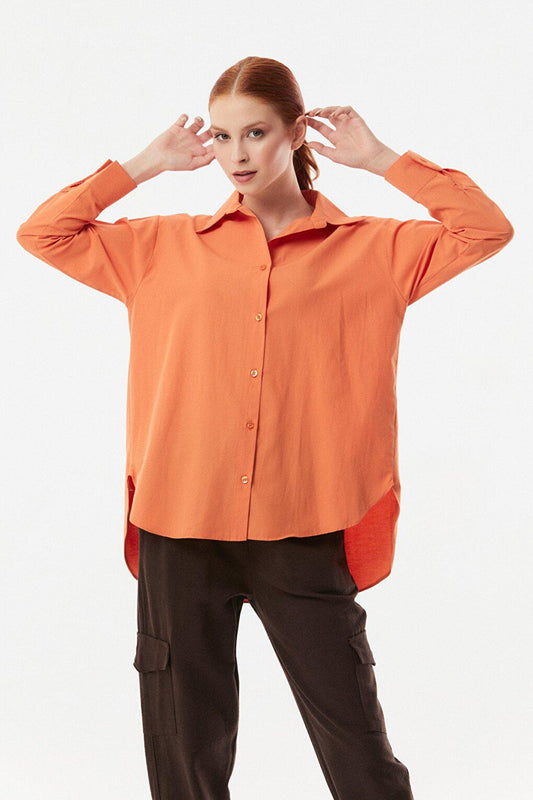 Pleated Back Long Back Shirt