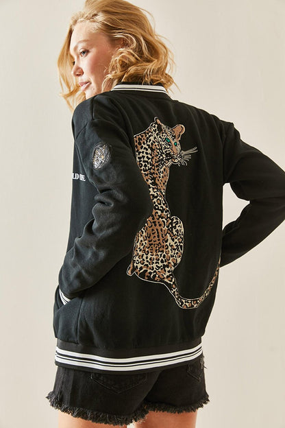 Black Back Printed Collage Jacket 3YXK4-47507-02