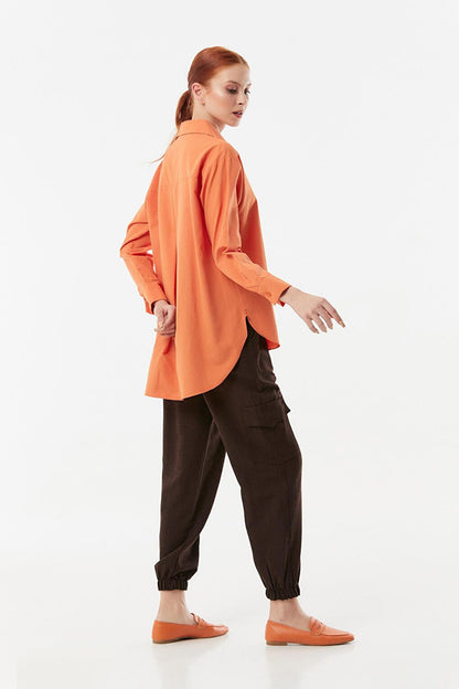 Pleated Back Long Back Shirt