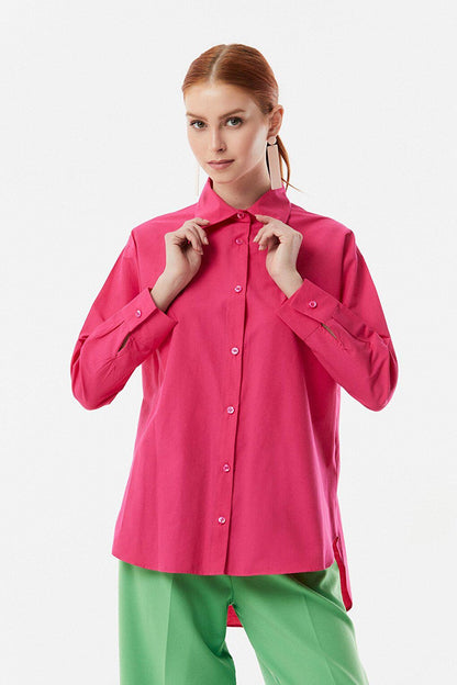 Pleated Back Long Back Shirt