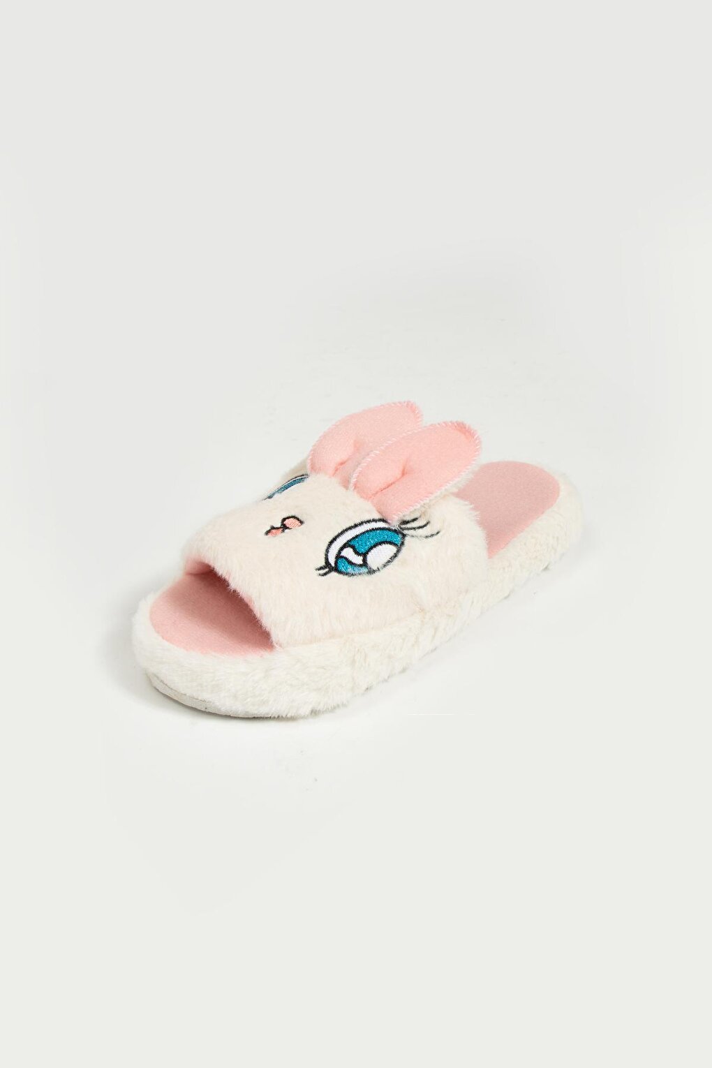 Cute Rabbit Open Front Fur Inside Thermal Sole Women's House Slippers P01-19-23Open