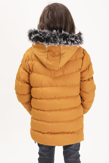 Boys' Inflatable Coat Mustard with Logo 15489