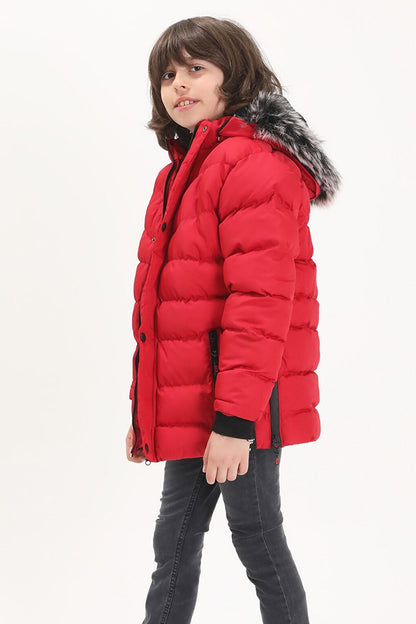 Boys' Inflatable Coat Red with Logo 15491