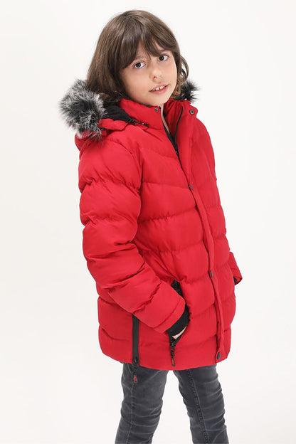 Boys' Inflatable Coat Red with Logo 15491