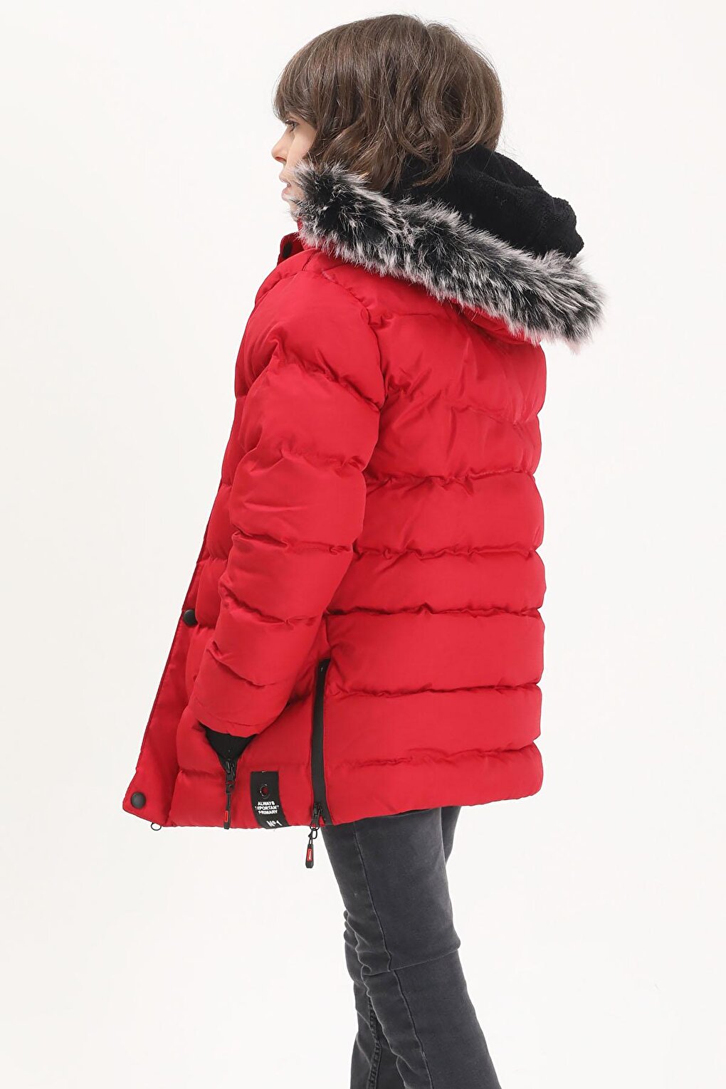 Boys' Inflatable Coat Red with Logo 15491