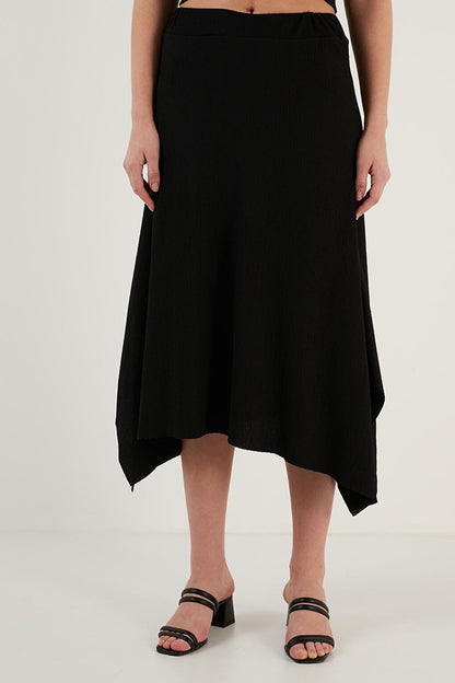 Asymmetrical Slim Cut Knitted Skirt 5865017