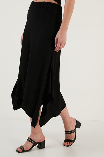 Asymmetrical Slim Cut Knitted Skirt 5865017