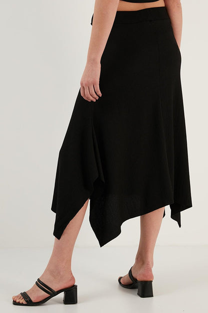 Asymmetrical Slim Cut Knitted Skirt 5865017