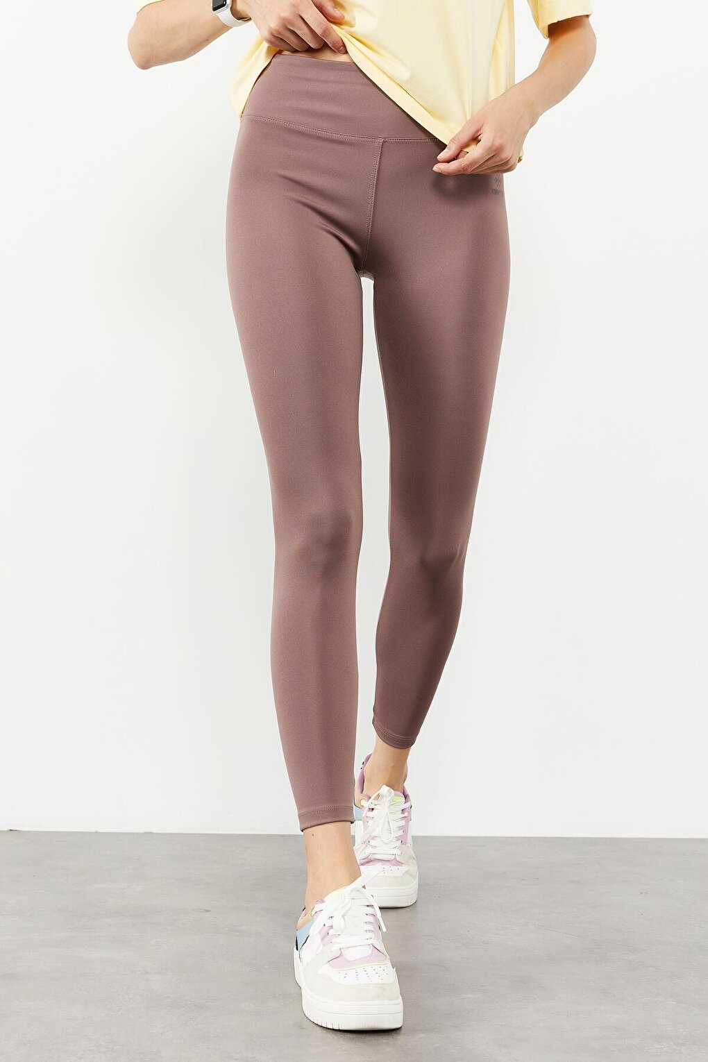 Dusty Rose High Waist Stretch Slim Fit Narrow Leg Women's Tights - 94545