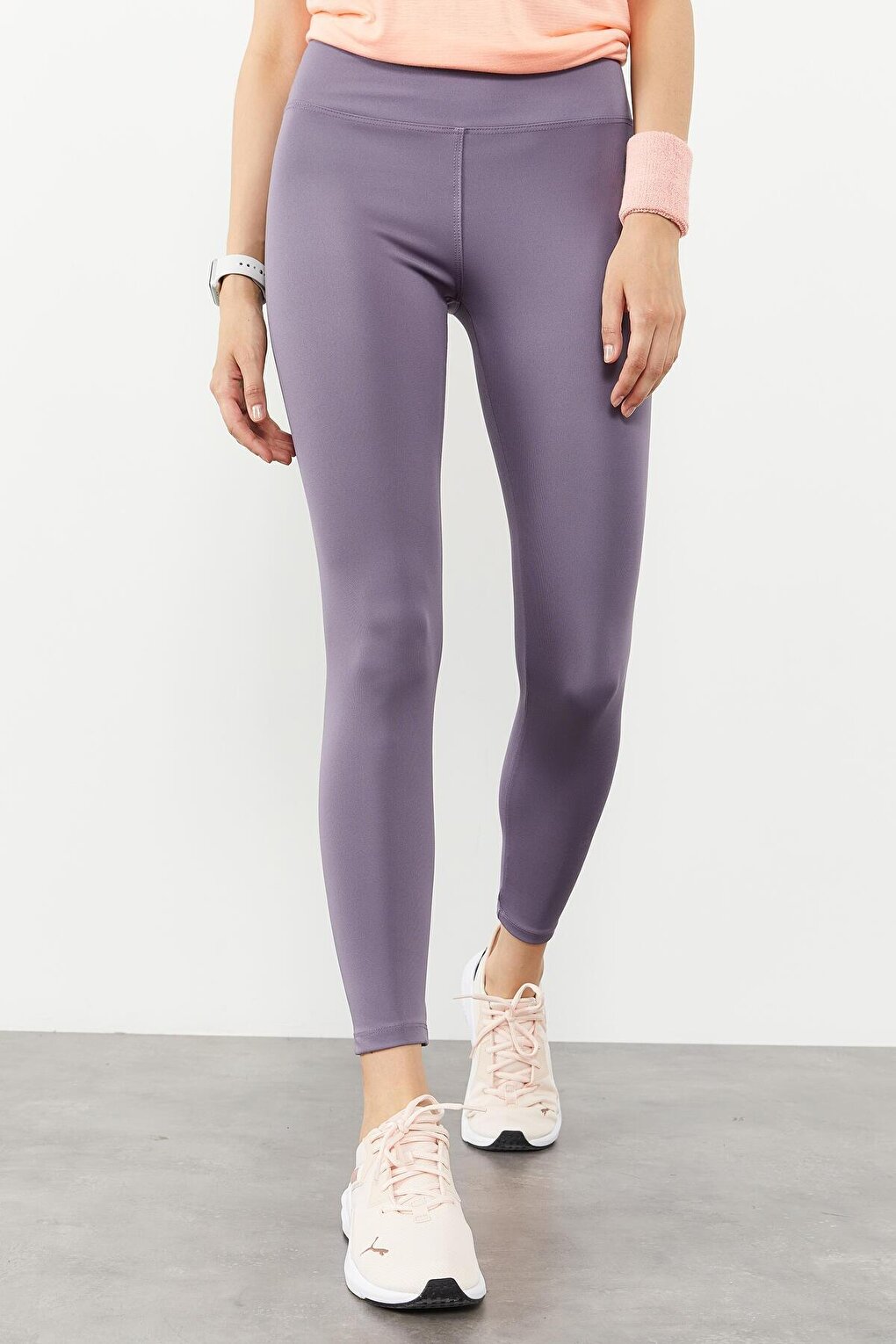 Lilac High Waist Stretch Slim Fit Narrow Leg Women's Tights - 94545