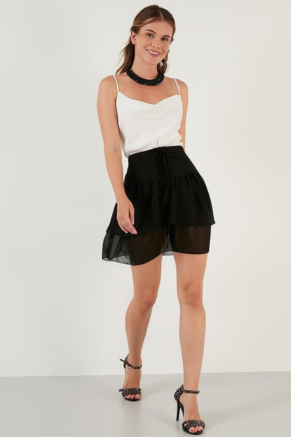 Front Tie Tulle Detailed Skirt 6054652