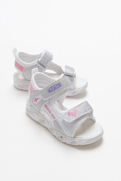 Girl's Silver Luminous Anatomical Lightweight Sports Sandals