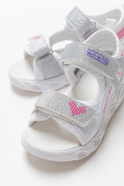 Girl's Silver Luminous Anatomical Lightweight Sports Sandals