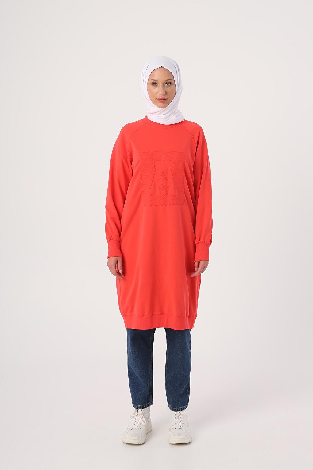 Pomegranate Flower Ribbed Embroidered Sweat Tunic