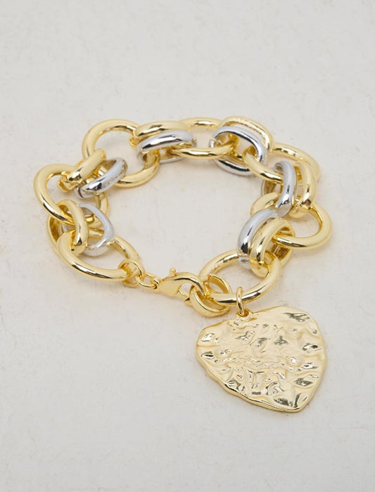 Gold Thick Chain Figured Bracelet