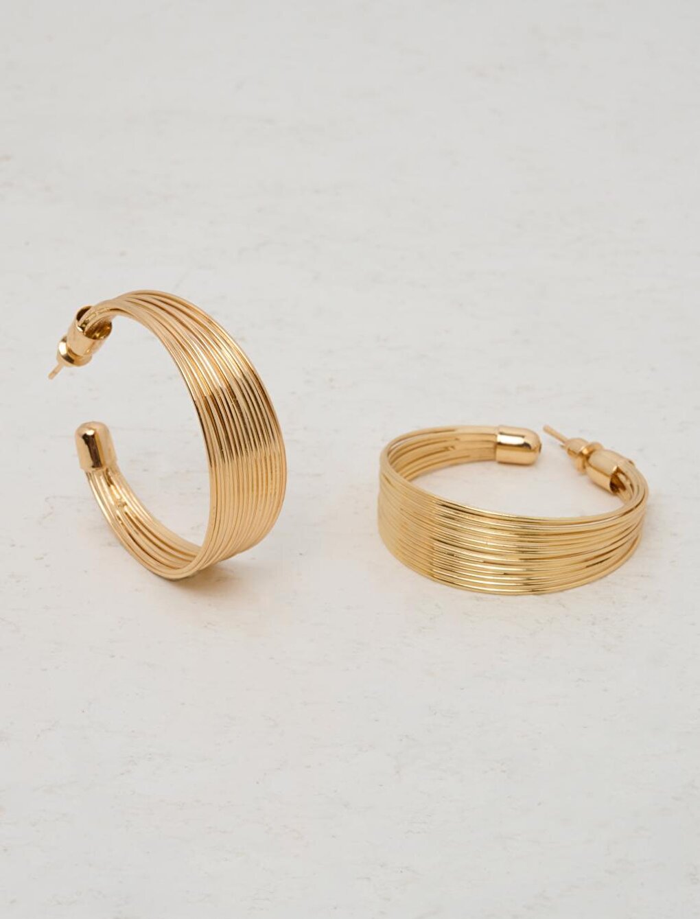 Gold Wicker Stylish Hoop Earrings