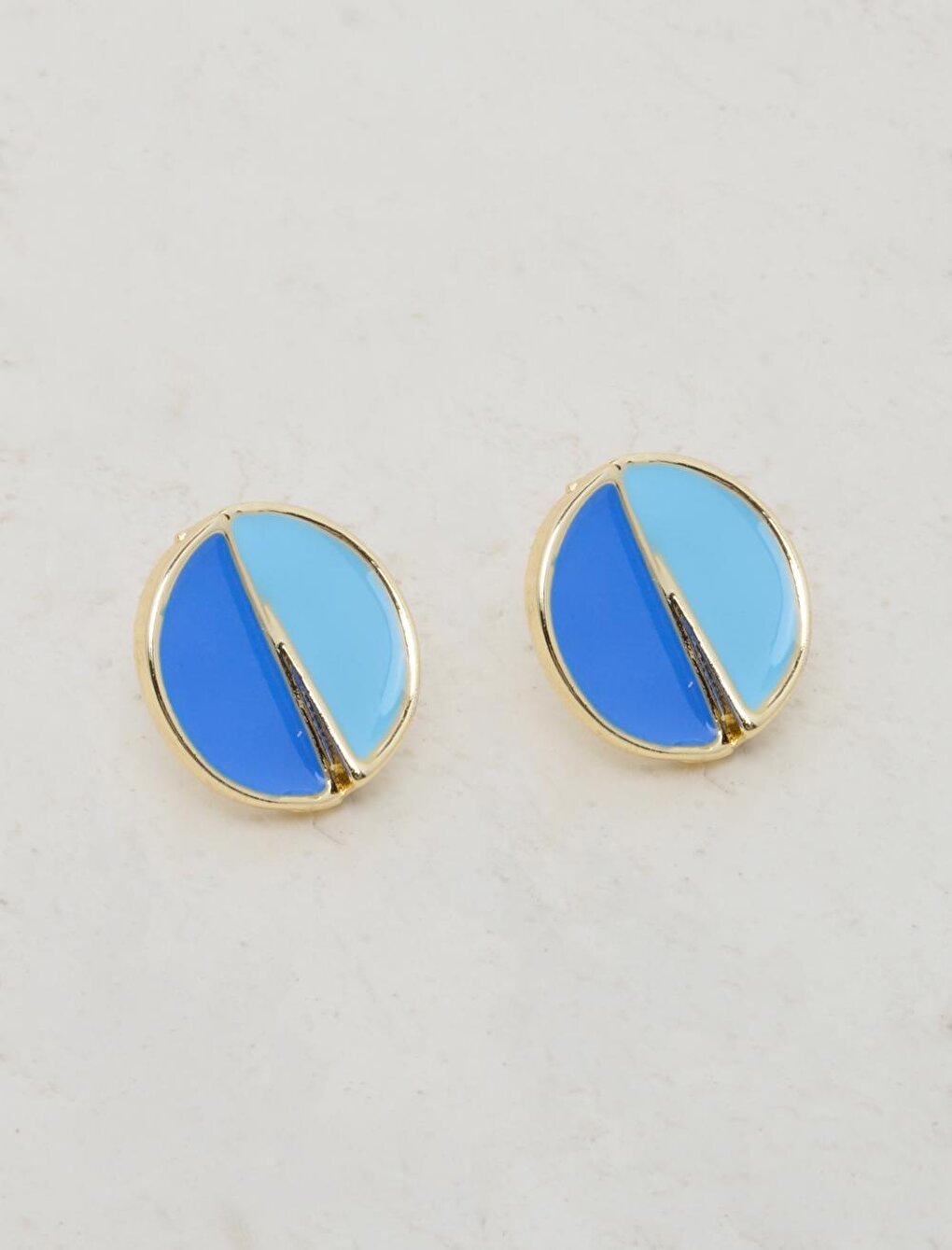 Blue Round Figured Earrings