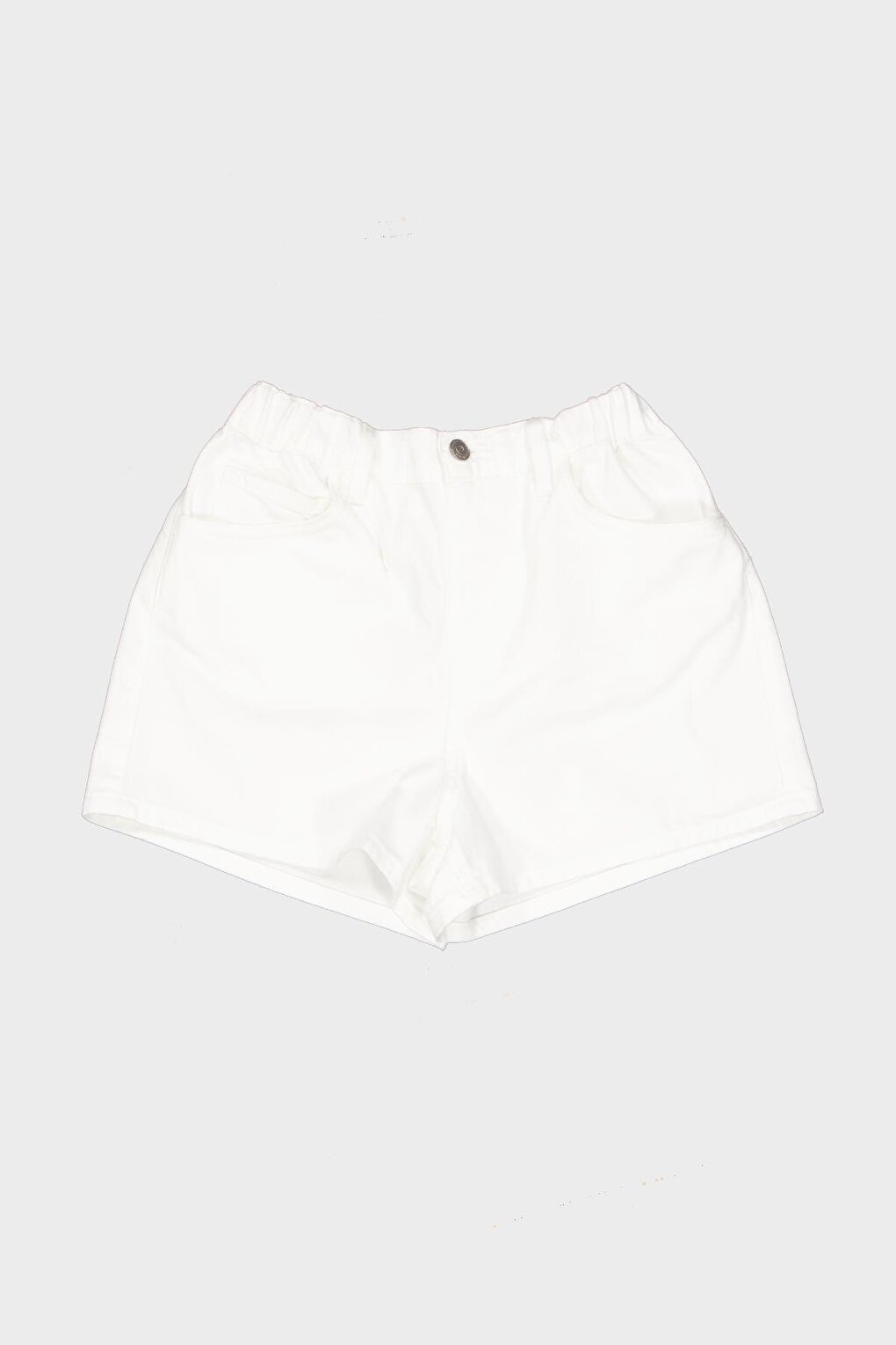 White Elastic Waist Short Shorts C 4534-065