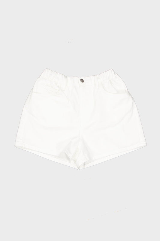 White Elastic Waist Short Shorts C 4534-065